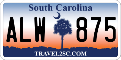 SC license plate ALW875