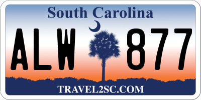 SC license plate ALW877