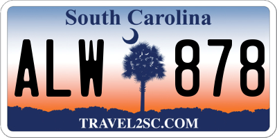 SC license plate ALW878