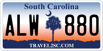 SC license plate ALW880