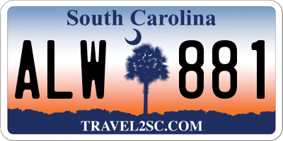 SC license plate ALW881