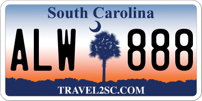 SC license plate ALW888