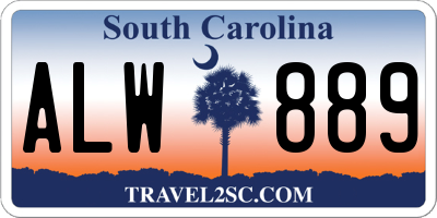 SC license plate ALW889