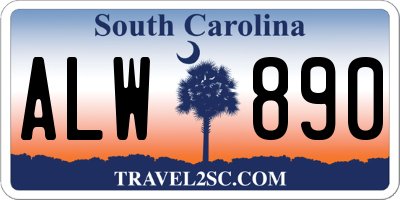 SC license plate ALW890