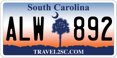 SC license plate ALW892