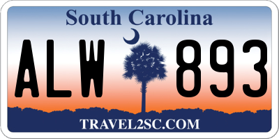 SC license plate ALW893