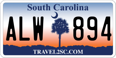 SC license plate ALW894
