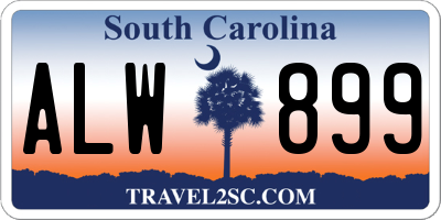 SC license plate ALW899