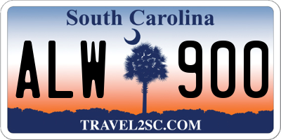 SC license plate ALW900