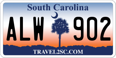 SC license plate ALW902