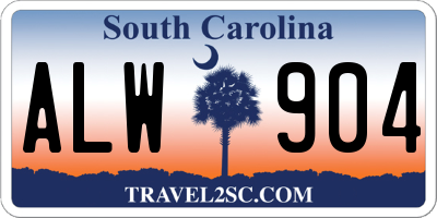 SC license plate ALW904