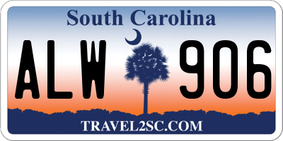 SC license plate ALW906