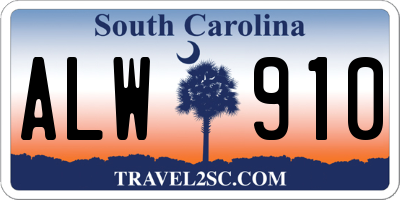 SC license plate ALW910