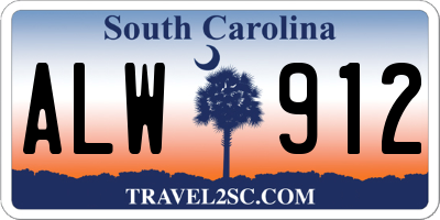SC license plate ALW912