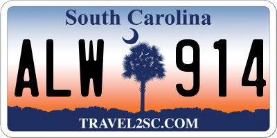 SC license plate ALW914