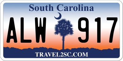 SC license plate ALW917