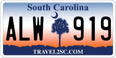 SC license plate ALW919