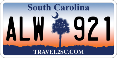 SC license plate ALW921