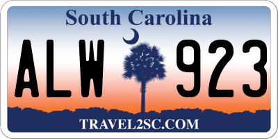 SC license plate ALW923