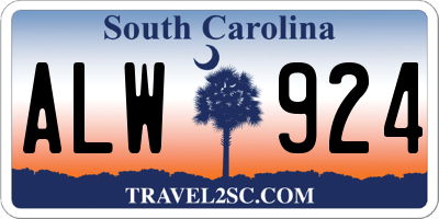 SC license plate ALW924