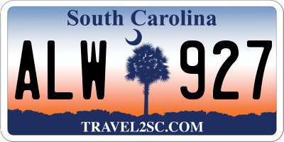 SC license plate ALW927