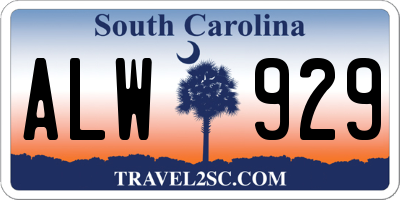 SC license plate ALW929