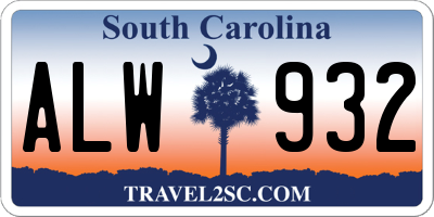 SC license plate ALW932