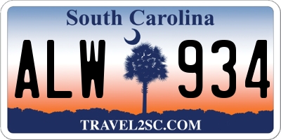 SC license plate ALW934