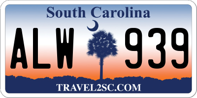 SC license plate ALW939