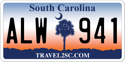 SC license plate ALW941
