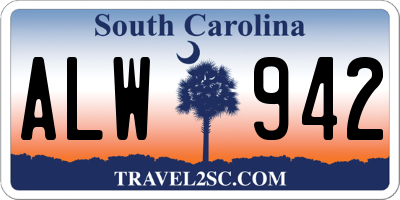SC license plate ALW942