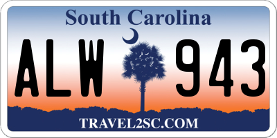 SC license plate ALW943