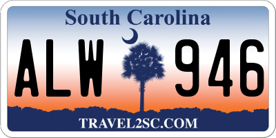 SC license plate ALW946