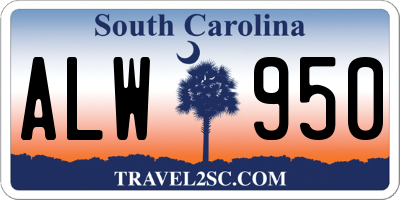 SC license plate ALW950