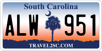 SC license plate ALW951