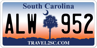 SC license plate ALW952
