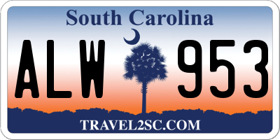 SC license plate ALW953