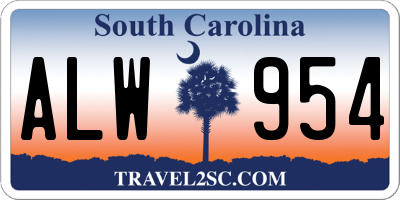 SC license plate ALW954