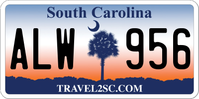 SC license plate ALW956