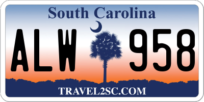 SC license plate ALW958