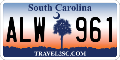 SC license plate ALW961