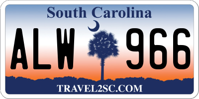SC license plate ALW966