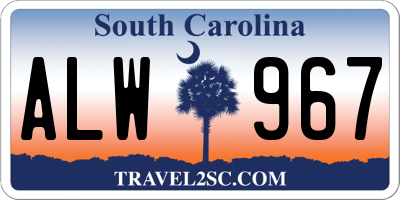 SC license plate ALW967