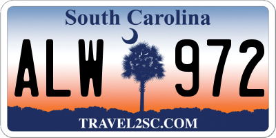 SC license plate ALW972