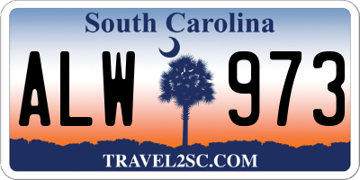 SC license plate ALW973