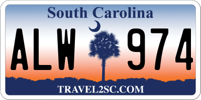 SC license plate ALW974