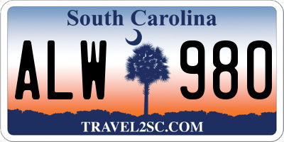SC license plate ALW980