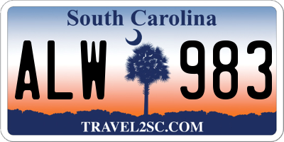 SC license plate ALW983