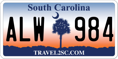 SC license plate ALW984