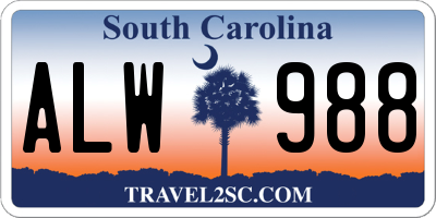 SC license plate ALW988